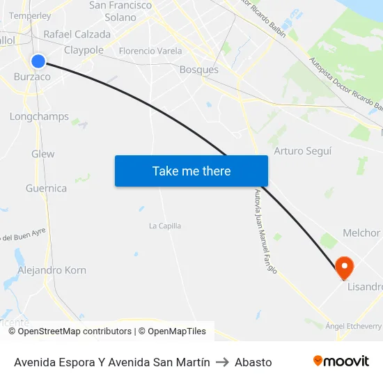 Avenida Espora Y Avenida San Martín to Abasto map