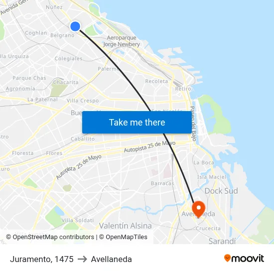 Juramento, 1475 to Avellaneda map