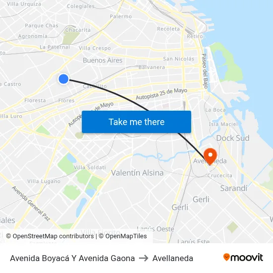 Avenida Boyacá Y Avenida Gaona to Avellaneda map