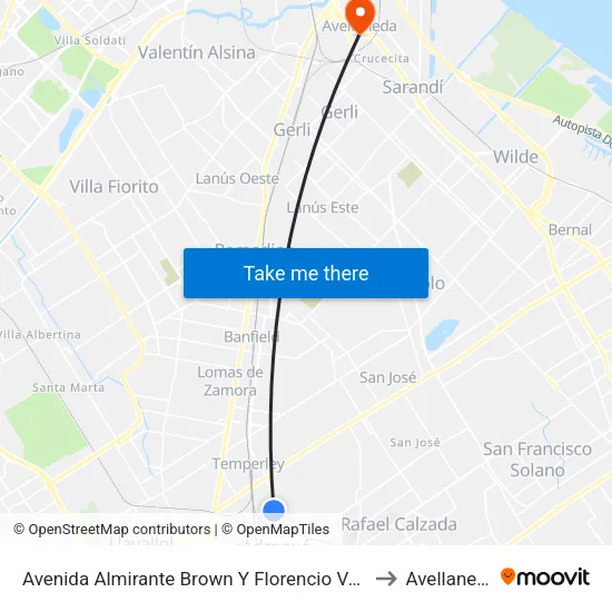 Avenida Almirante Brown Y Florencio Varela to Avellaneda map