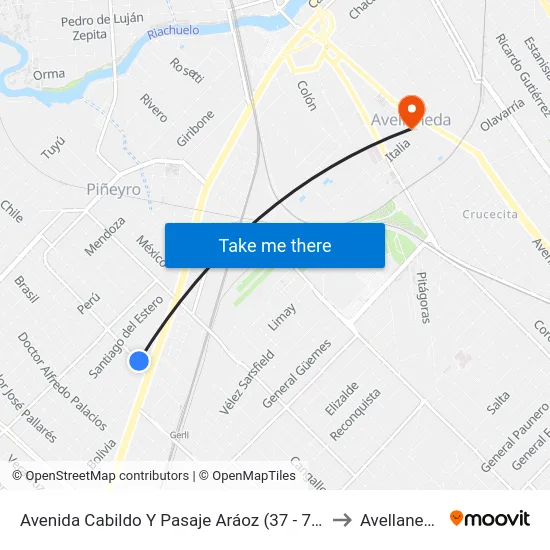 Avenida Cabildo Y Pasaje Aráoz (37 - 79) to Avellaneda map