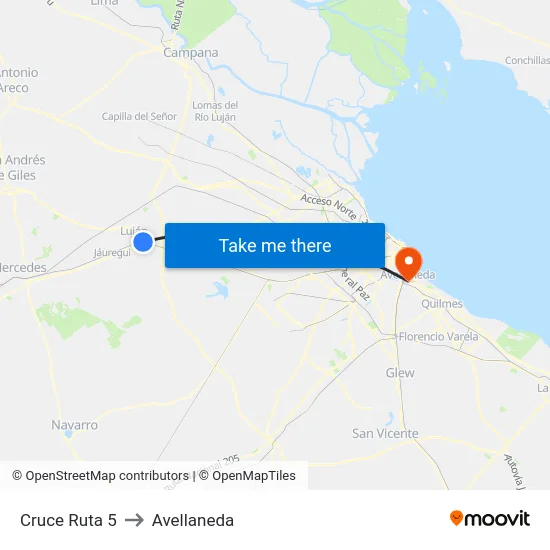 Cruce Ruta 5 to Avellaneda map