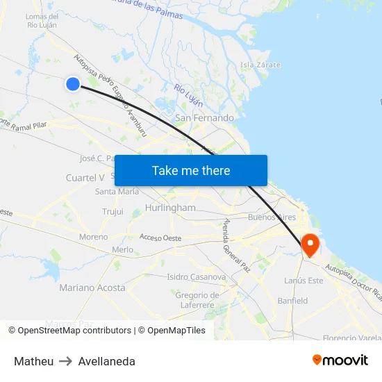 Matheu to Avellaneda map