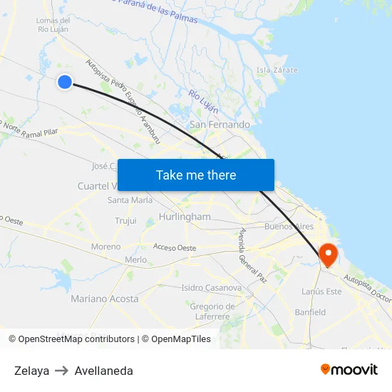 Zelaya to Avellaneda map
