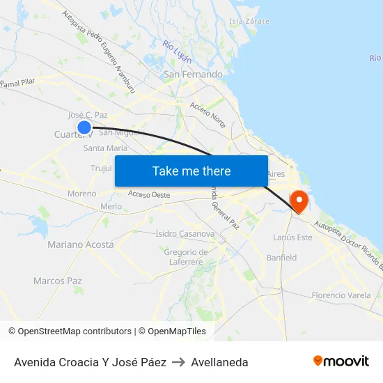 Avenida Croacia Y José Páez to Avellaneda map