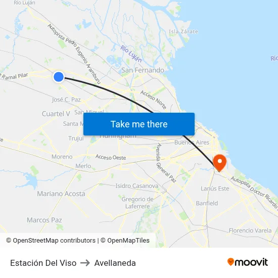 Estación Del Viso to Avellaneda map
