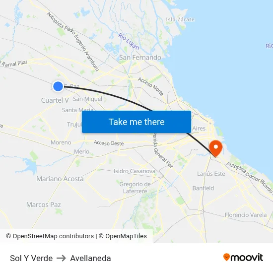 Sol Y Verde to Avellaneda map