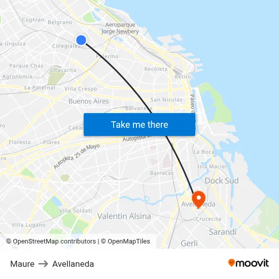 Maure to Avellaneda map