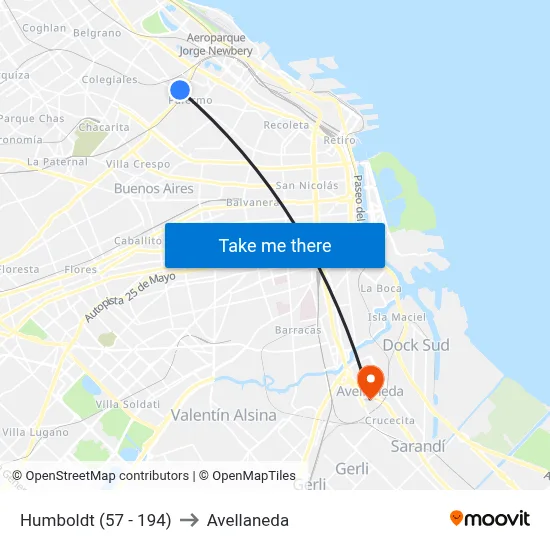 Humboldt (57 - 194) to Avellaneda map