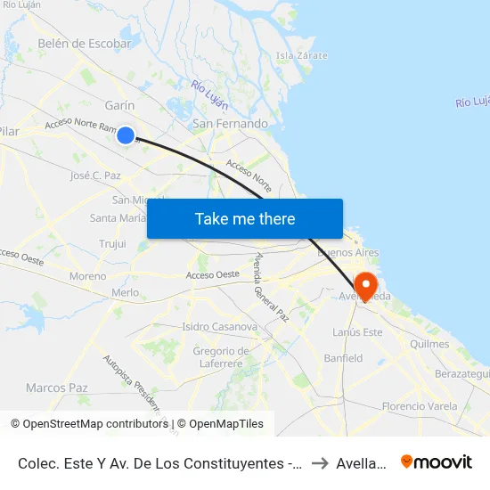 Colec. Este Y Av. De Los Constituyentes - Fonavi / Tom to Avellaneda map