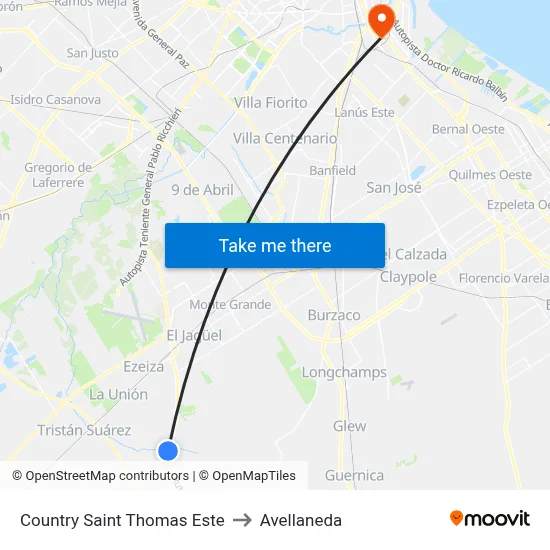 Country Saint Thomas Este to Avellaneda map
