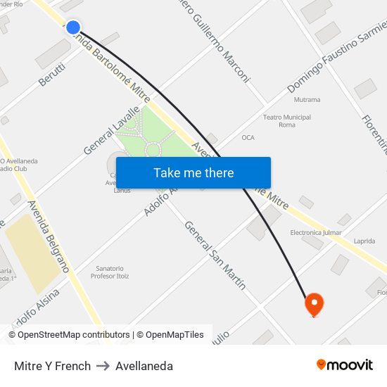 Mitre Y French to Avellaneda map