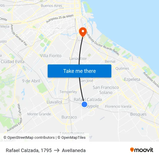 Rafael Calzada, 1795 to Avellaneda map