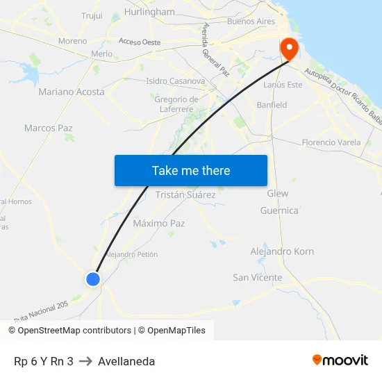 Rp 6 Y Rn 3 to Avellaneda map