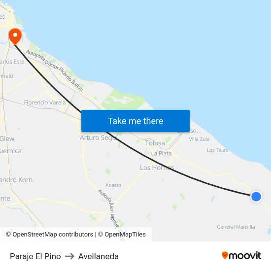 Paraje El Pino to Avellaneda map