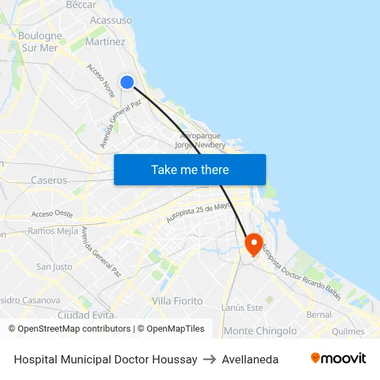 Hospital Municipal Doctor Houssay to Avellaneda map
