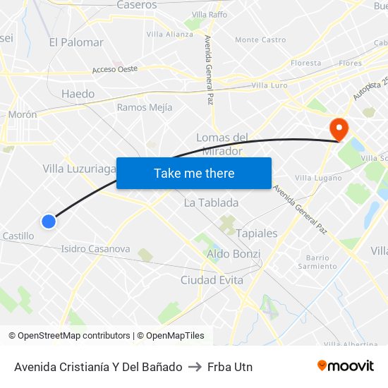 Avenida Cristianía Y Del Bañado to Frba Utn map