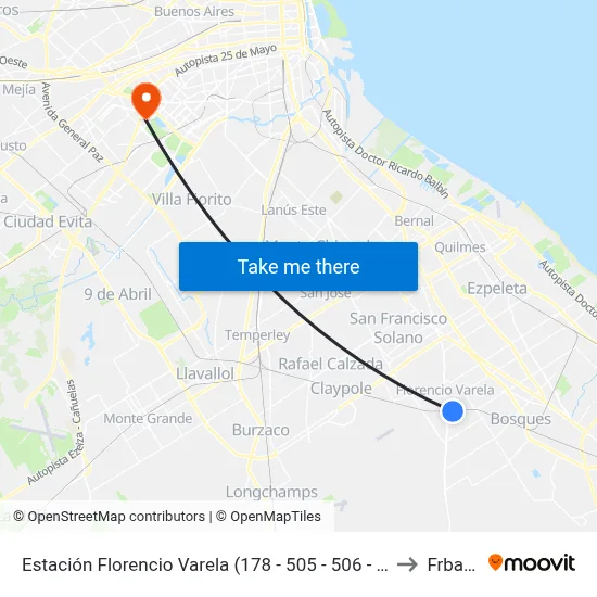 Estación Florencio Varela (178 - 505 - 506 - 509 - 511 - 512) to Frba Utn map