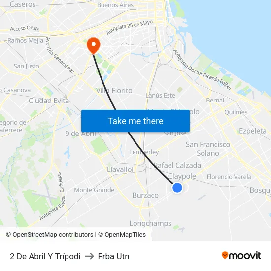 2 De Abril Y Trípodi to Frba Utn map