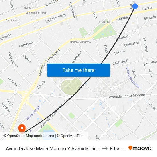 Avenida José María Moreno Y Avenida Directorio to Frba Utn map