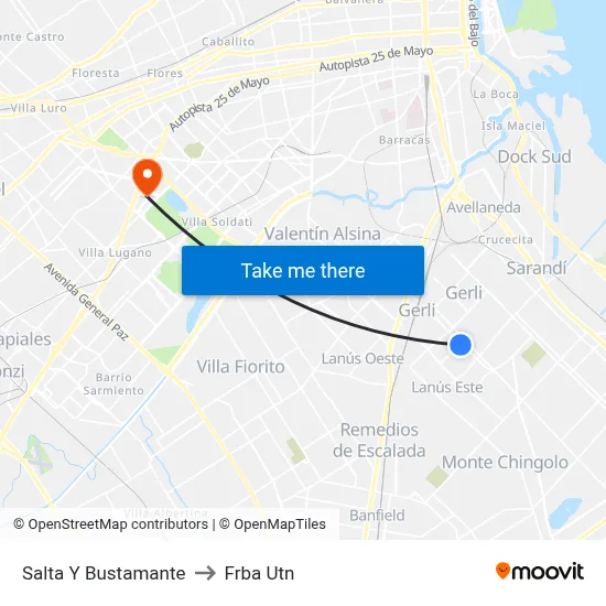 Salta Y Bustamante to Frba Utn map