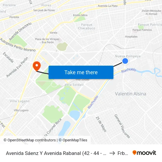 Avenida Sáenz Y Avenida Rabanal (42 - 44 - 46 - 70 - 177 - 178 - 188) to Frba Utn map