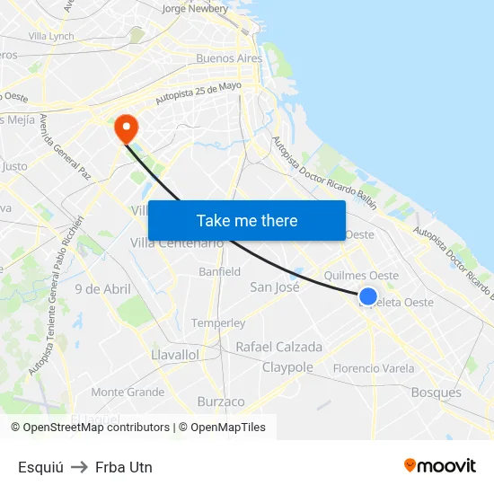 Esquiú to Frba Utn map