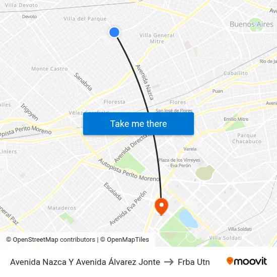 Avenida Nazca Y Avenida Álvarez Jonte to Frba Utn map