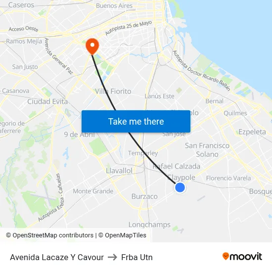 Avenida Lacaze Y Cavour to Frba Utn map