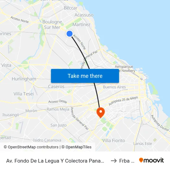 Av. Fondo De La Legua Y Colectora Panamericana to Frba Utn map
