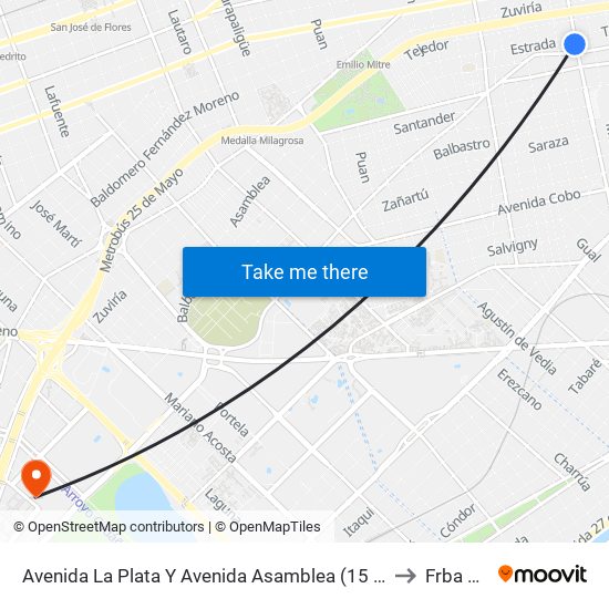 Avenida La Plata Y Avenida Asamblea (15 - 119) to Frba Utn map