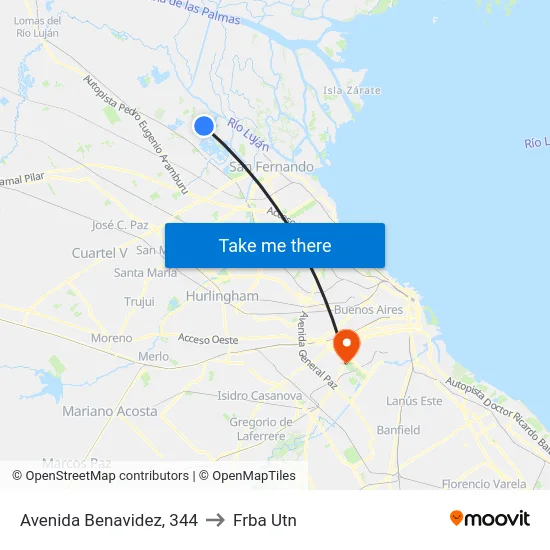 Avenida Benavidez, 344 to Frba Utn map