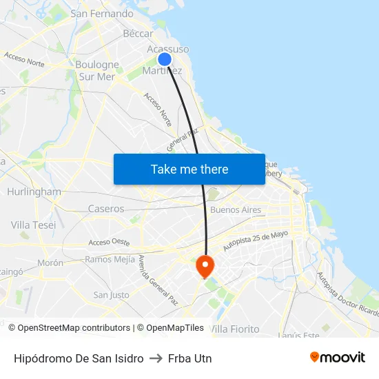 Hipódromo De San Isidro to Frba Utn map