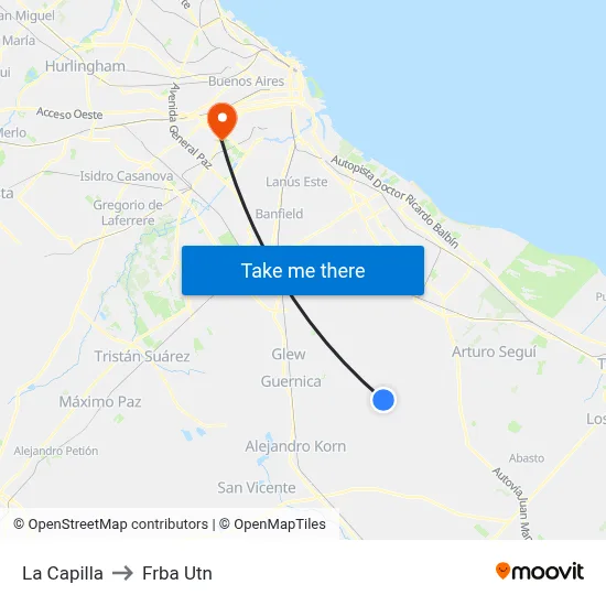 La Capilla to Frba Utn map