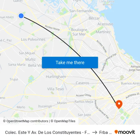 Colec. Este Y Av. De Los Constituyentes - Fonavi / Tom to Frba Utn map