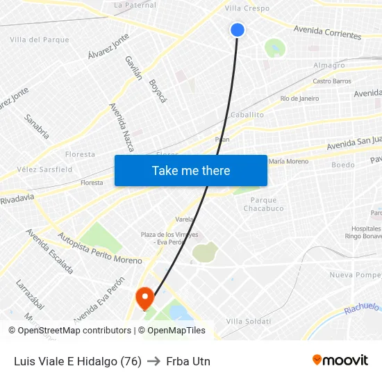 Luis Viale E Hidalgo (76) to Frba Utn map
