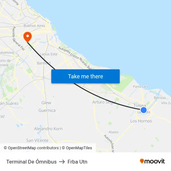 Terminal De Ómnibus to Frba Utn map