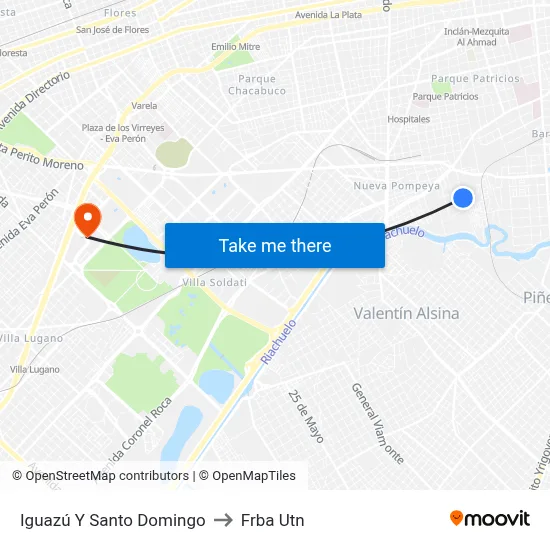 Iguazú Y Santo Domingo to Frba Utn map