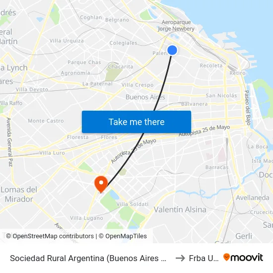 Sociedad Rural Argentina (37) to Frba Utn map