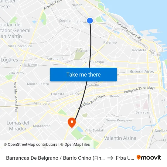 Barrancas De Belgrano / Barrio Chino (Fin 44) to Frba Utn map