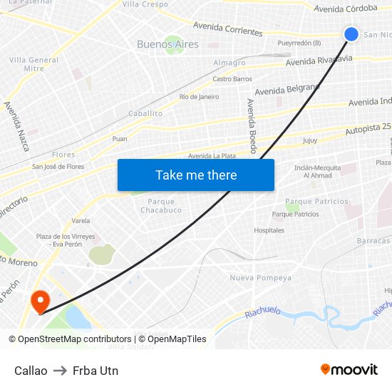 Callao to Frba Utn map