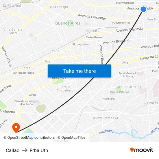 Callao to Frba Utn map