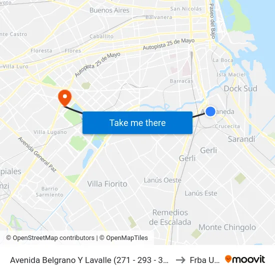 Avenida Belgrano Y Lavalle (271 - 293 - 373) to Frba Utn map