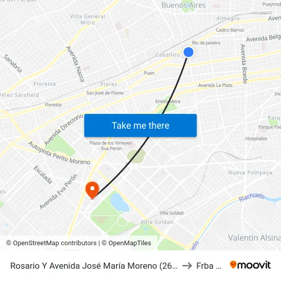 Rosario Y Avenida José María Moreno (26 - 132) to Frba Utn map