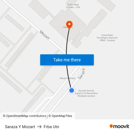 Saraza Y Mozart to Frba Utn map