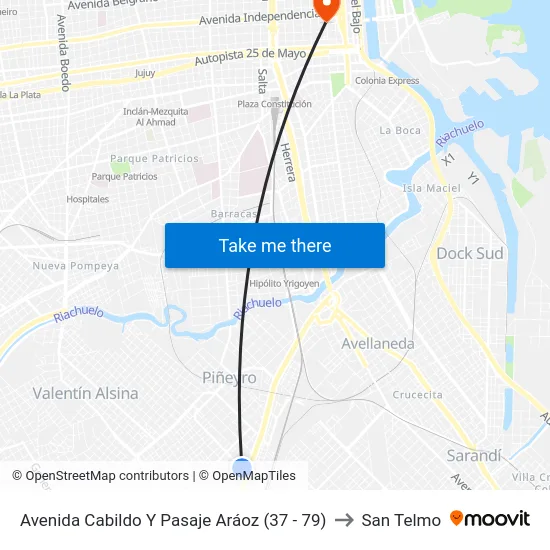Avenida Cabildo Y Pasaje Aráoz (37 - 79) to San Telmo map