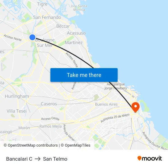 Bancalari C to San Telmo map
