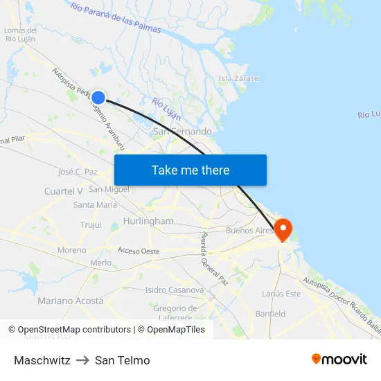 Maschwitz to San Telmo map