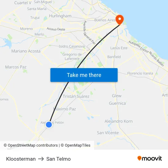 Kloosterman to San Telmo map