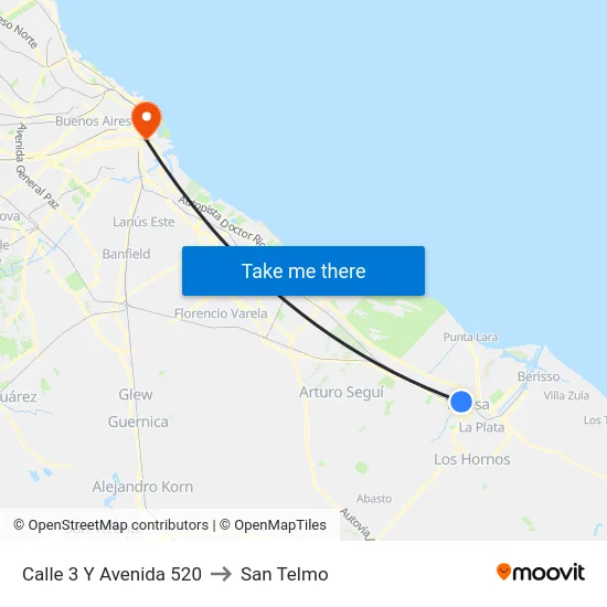 Calle 3 Y Avenida 520 to San Telmo map